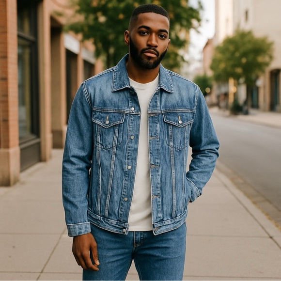 Hudson Jeans Other - Men's Hudson Los Angeles Distressed Denim Jean Jacket